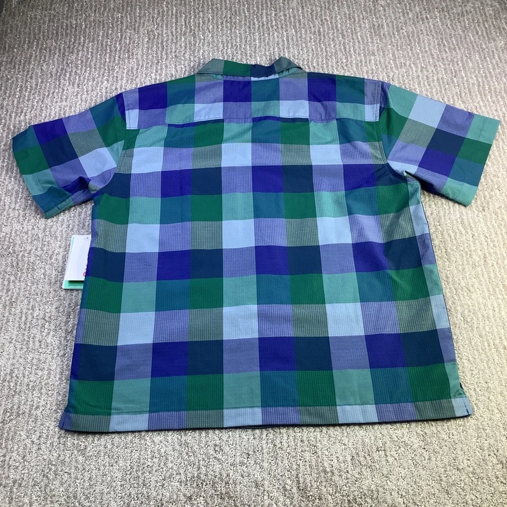 Marmot Muir Camp Novelty SS Shirt M Trail‎ Blue Charlie Plaid Short Sleeve NWT